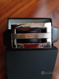cintura in pelle nera Hugo Boss