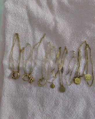 collane, ciondoli e anelli oro