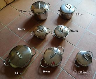 Set x 7 pentole in acciaio inox