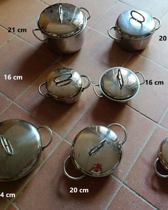 Set x 7 pentole in acciaio inox