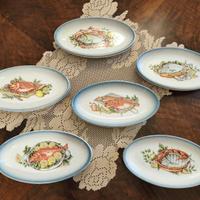 Servizio 6 piatti ovali da pesce in porcellana