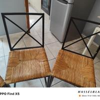 Sedie vimini e ferro