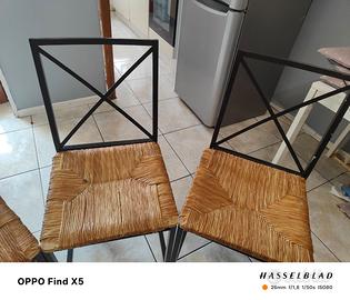 Sedie vimini e ferro