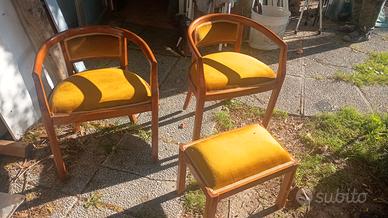 sedie vintage con poggia piedi 