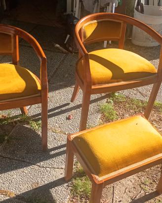 sedie vintage con poggia piedi 