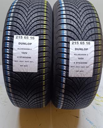 2 GOMME 215 65 16 DUNLOP 4 STAGIONI RIF4651