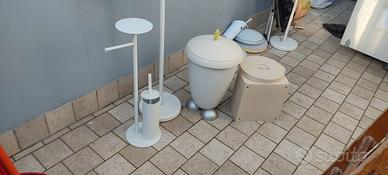 Porta asciugamani e spazzatura, scopino bidone rif