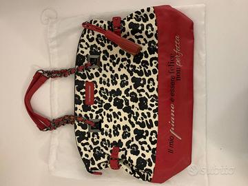 Borsa Le Pandorine Animalier mucca e Rossa