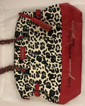 Borsa Le Pandorine Animalier mucca e Rossa