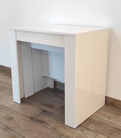 CONSOLLE - TAVOLO ALLUNGABILE BIANCO 