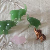 Elefantini in vetro soffiato e porcellana