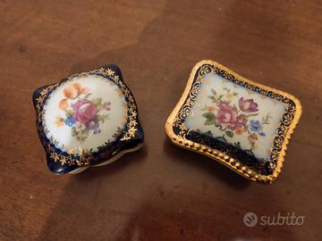Coppia scatoline in porcellana