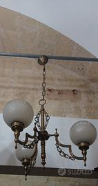 Lampadario Vintage in Ottone