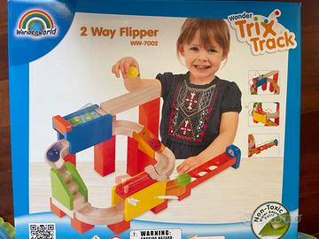 Wonderworld Pista per palline in legno 4 scatole