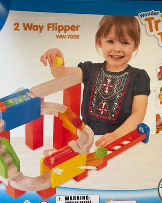Wonderworld Pista per palline in legno 4 scatole