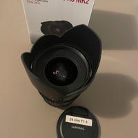 ottica Samyang 24mm T1.5 MK2 VDSLR cine canon RF