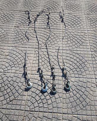 N. 4 corde acciaio con ganci