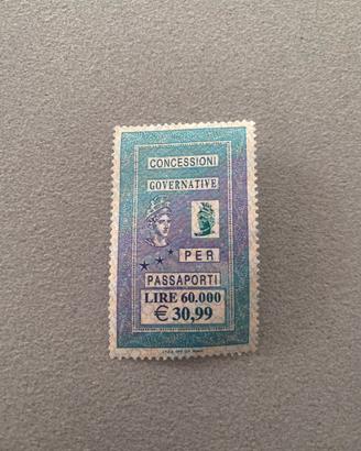 Marca da bollo passaporto 30,99 euro da collezione