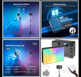 NEEWER BASICS BS40C Luce per Video Magnetica RGB p