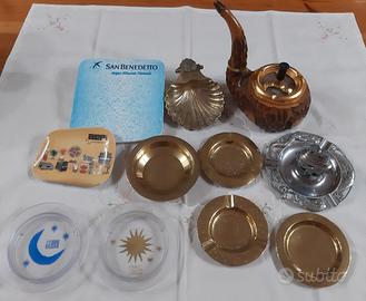 POSACENERE VINTAGE OTTONE, PLASTICA, DRAGONI