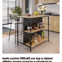 Isola cucina 100x60 + sgabelli