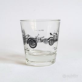 Bicchiere vintage vetro automobilia auto novecento