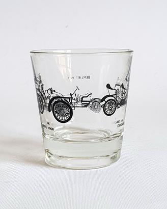 Bicchiere vintage vetro automobilia auto novecento