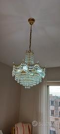 due lampadari oro zecchino e cristalli Swarovski 