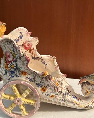 Centrotavola in ceramica policroma di Nove,’800
