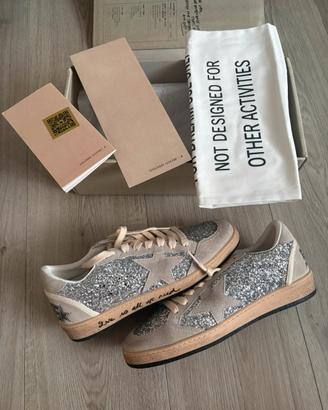 Golden goose Ball star Glitter argento-Taglia 39