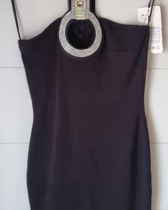 vince otto miniabito nero elegante donna tg unica 