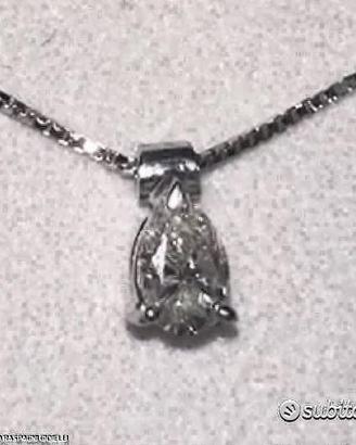 COLLANA PUNTO LUCE ORO 18kt. CON DIAMANTE GOCCIA