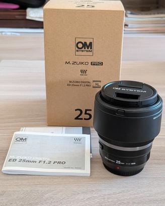 Olympus M.Zuiko PRO 25mm F1.2, Garanzia 04/2027