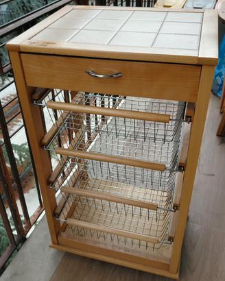 Carrello cucina portafrutta con cassetto  porta og