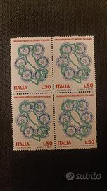 Quartina Francobolli Italia Rotary club 50 esimo