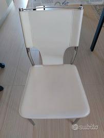 6 sedie in similpelle bianche