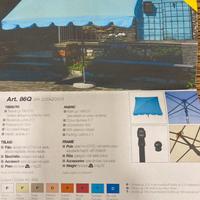 Ombrellone 200x200 telaio in acciaio nero satinato