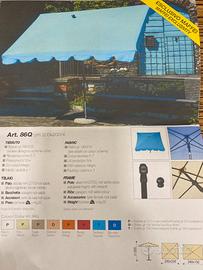 Ombrellone 200x200 telaio in acciaio nero satinato