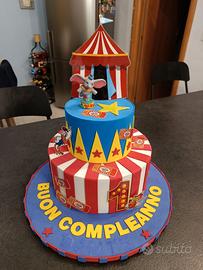 Torta scenografia tema Circo/ Dumbo + accessori