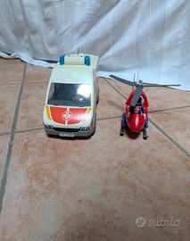 Playmobil ambulanza e elicottero
