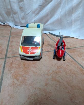 Playmobil ambulanza e elicottero