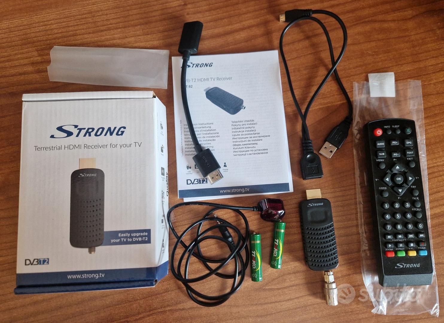 Strong srt 82 decoder terrestre DVB-T2 HDMI Stick - Audio/Video In ...