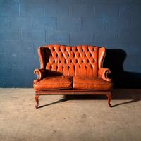 Divano Chester Chesterfield Queen Anne cuoio Uk