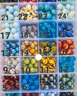 50 biglie di vetro 1.6cm a scelta anni 70 80 90