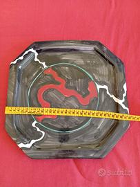 Piatto ottagonale decorativo in ceramica Fiumara d
