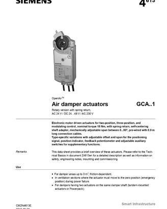 ATTUATORE X SERRANDA SIEMENS - MOD. GCA126.1E