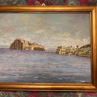 Quadro isola di ischia nel golfo di napoli