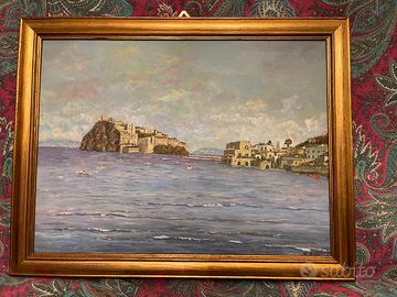 Quadro isola di ischia nel golfo di napoli