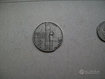 1927 BUONO DA DUE LIRE MOLTO RARA Metallo Cariato