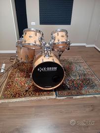 Batteria acustica X-DRUM  frassino sat solo fusti